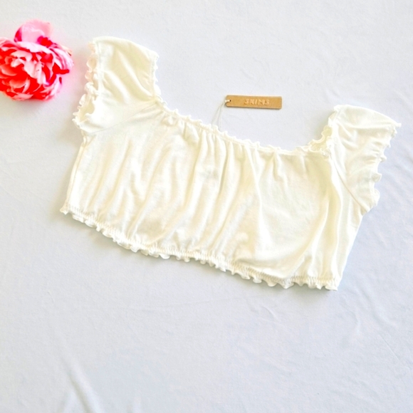 🏷️SKIMS Kim Kardashian Women's 4X Marble Pointelle Logo Crop Top - Picture 2 of 6